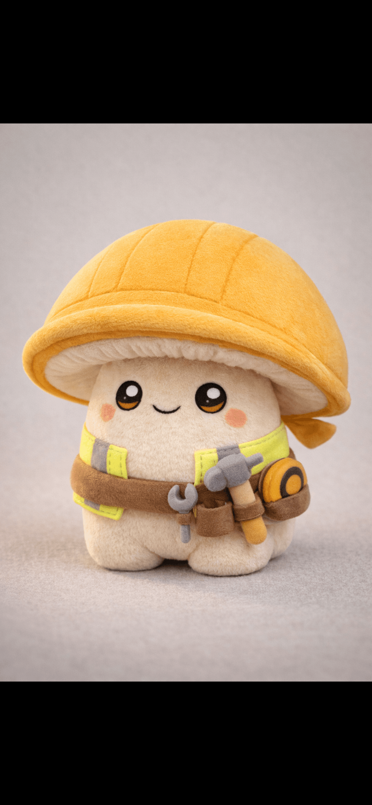 A Muushie character, hand-stitched and one-of-a-kind