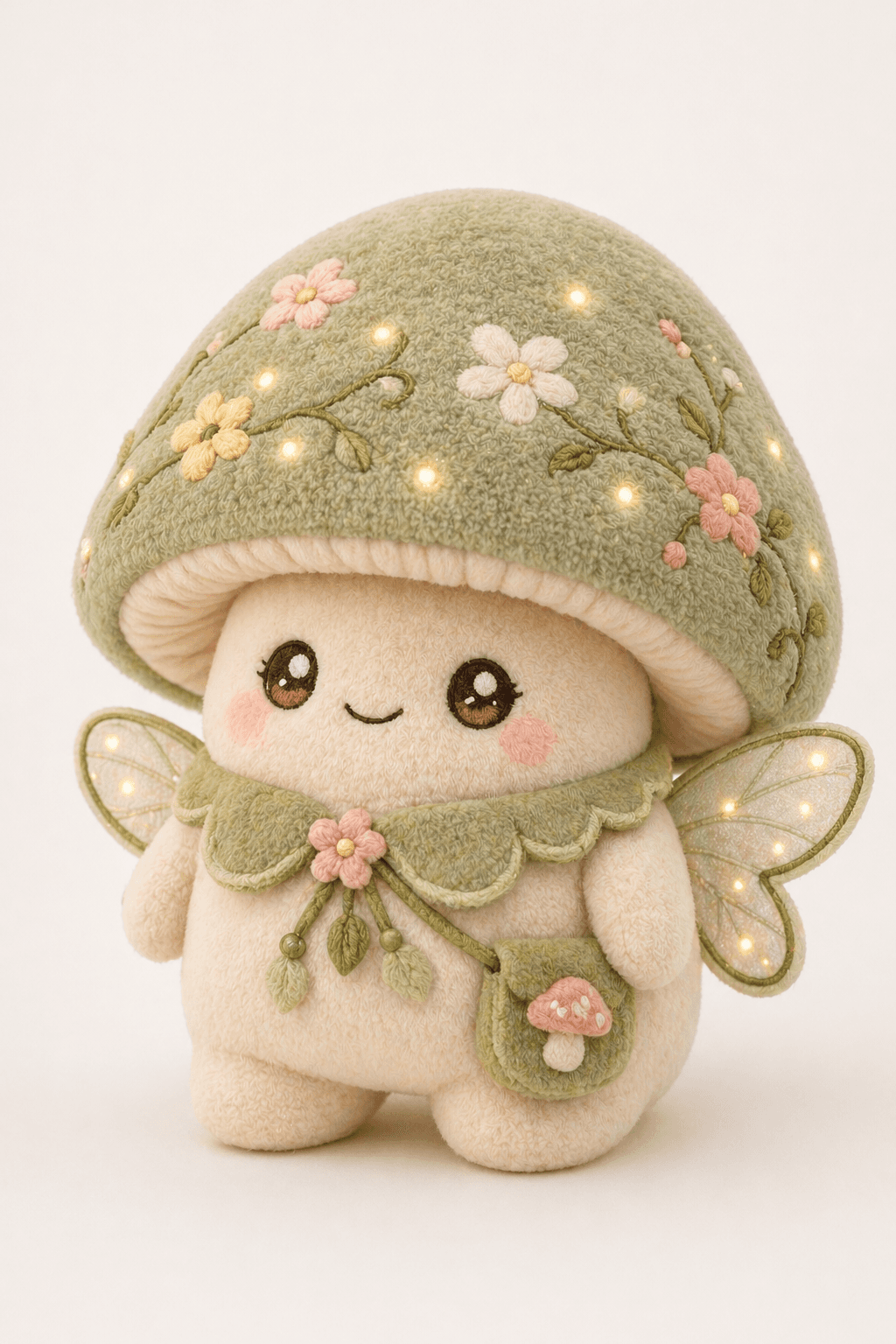 A Muushie character, hand-stitched and one-of-a-kind